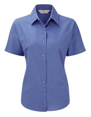 Russell J933F - Damen Oxford Kurzarm Bluse