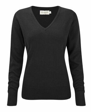 Russell Collection R-710F-0 - Damen mit V-Ausschnitt Strickpullover