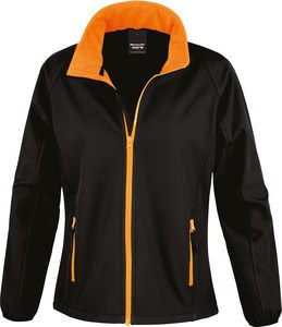 Result R231F - Damen Bedruckbare Softshelljacke Black / Orange