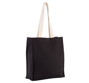 Kimood KI0251 - Shoppingtasche mit Seitenfalte Black